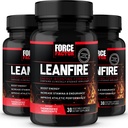 FORCE FACTOR LeanFire, 3-Pack, Pre Workout Energy Pills med grönt teextrakt och koffein för att öka energi, bygga Lean Muscle, förbättra atletisk prestanda och förbättra fokus, 90 kapslar