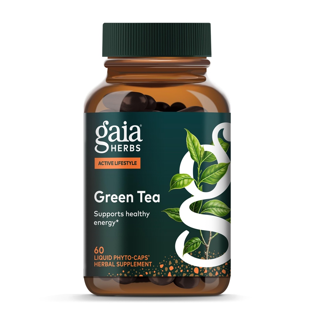 Gaia Herbs Green Tea - Hjälper till att upprätthålla hälsosam vikt och energinivåer * - med organisk grön teblad och extrakt - 60 Vegan Liquid Phyto-Capsules (15-dagars leverans)