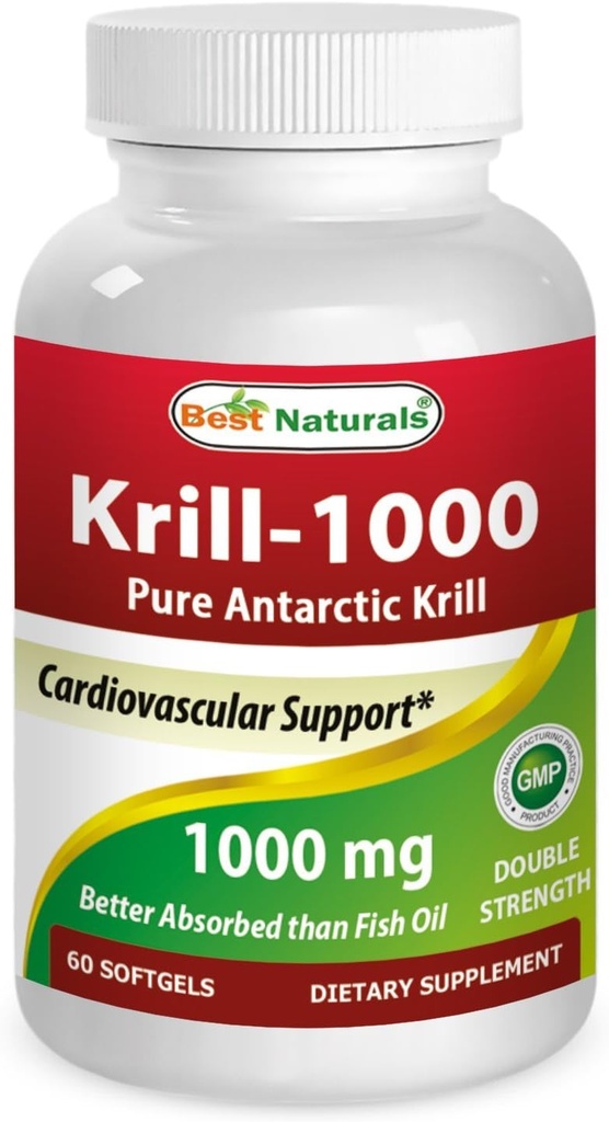 Bästa Naturals Krill Oil Soft Gel, 1000 mg, 60 greve