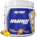Alpha levererar Amino NRG + BCAA Amino Energy Recovery Powder - Hydration Blend med Electrolytes - Fokus Blend för optimal prestationsstöd hos män och kvinnor (30 portioner, Peachy Mango)