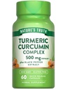 Naturens sanning gurkmeja Curcumin med Black Pepper Extract | 60 kapslar | Non-GMO och Gluten Free Complex Supplement