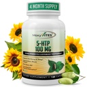 MoxyVites 5HTP 100mg Supplement, Plus B6, 5 HTP Organic Whole Food - Bästa Serotonin Booster - Non-GMO, 120 Vegan Capsules
