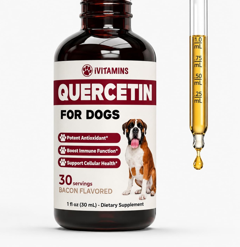 Quercetin för hundar | Dog Allergy Relief | Quercetin för hundar Allergier | Dog Allergy | Quercetin | Dog Allergy Support | Quercetin Dog | Dog Allergier | Quercetin Supplements | Bacon Flavor (1 Pack)