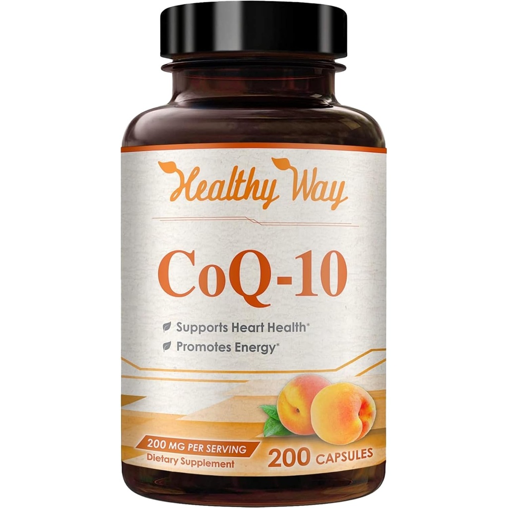 Coenzyme Q10 200mg CoQ10 Supplement -Once Daily CoQ10 200mg Powder Capsules for Heart Health, Antioxidant & Energy Support -Non-GMO, Quick Absorption Ubiquinone Q10 Coenzyme (Enkel)
