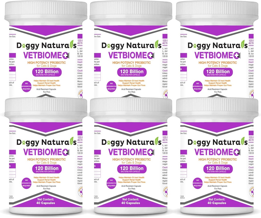 Vetbiome Plus High Potency Probiotics för husdjur (240 kapslar) Made in U.S.A - Ingen kylning krävs !!