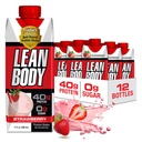 Labrada Lean Body Ready-to-Drink Strawberry Protein Shake, 40g Protein, Whey Blend, 0 Sugar, Gluten Free, 22 Vitaminer & Minerals, 17 Ounce (Recyclable Carton & Lid - Pack av 12) LABRADA