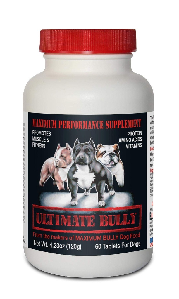 Ultimate Bully - Maximal Performance Canine Supplement, 60 tabletter, tillverkad i USA