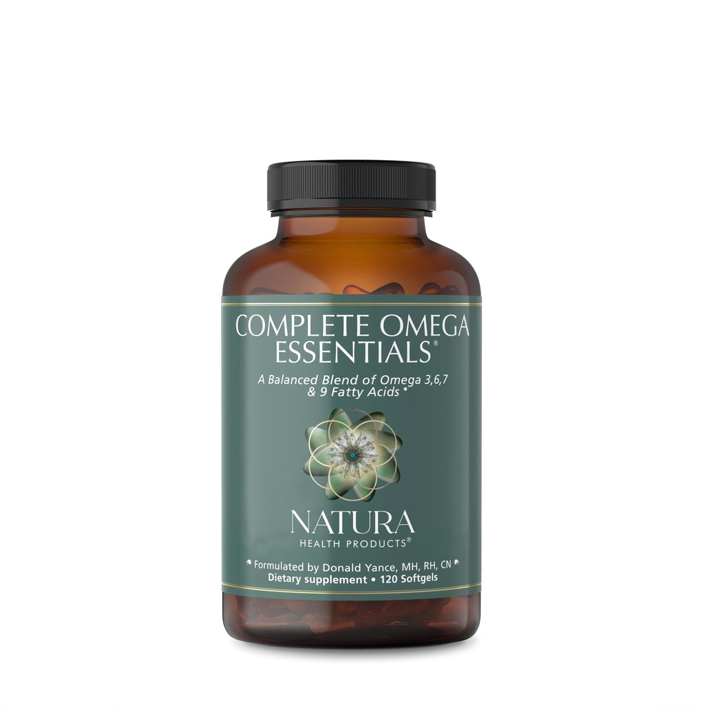 Natura Health Products Complete Omega Essentials Supplement - Balanced Blend of Omega 3, 6, 7 och 9 Fatty Acids - Med Fish Oil Concentrate, Borage Seed Oil, Sea Buckthorn Berry (120 softgels)