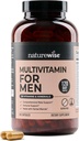 NatureWise Multivitamin för Män - Dagligt manligt stöd - Mineraler och örter för energi, prestanda, immunitet - med vitamin A, C, D, B-Complex - Soy & Gluten-Free, Non-GMO - 240 kapslar[6-månaders leverans]