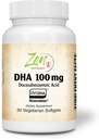 Zen Supplements - Neuromins DHA 100 Mg - Vegan & Algae Sourced DHA Supplement stöder ögonhälsa, hjärthälsa och optimal Wellness 30-Vegcaps
