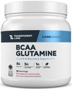 Transparent Labs BCAA Glutamine - 8000 Mg BCAA Powder med L Glutamine för Post Workout Recovery, muskeltillväxt och ökad uthållighet - 30 portioner, jordgubbslemonad