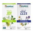 Himalaya Hello Joy med Ashwagandha för att förbättra humör och andar & Hej ZZZ med Melatonin för sömnstöd, 60 kapslar varje - Bundle