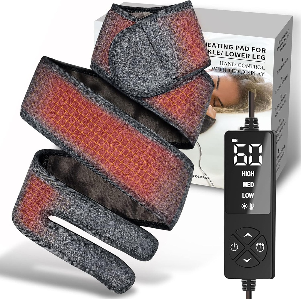 Long Small Heating Pad for Hands Wrist Arm Elbow Pain Relief, Uppvärmd Wrap för golfare Tennis Elbow, Cubital Carpal Tunnel, Knee Joint Arthritis Leg Ankle Plantar Fasciitis, Achilles Tendonitis