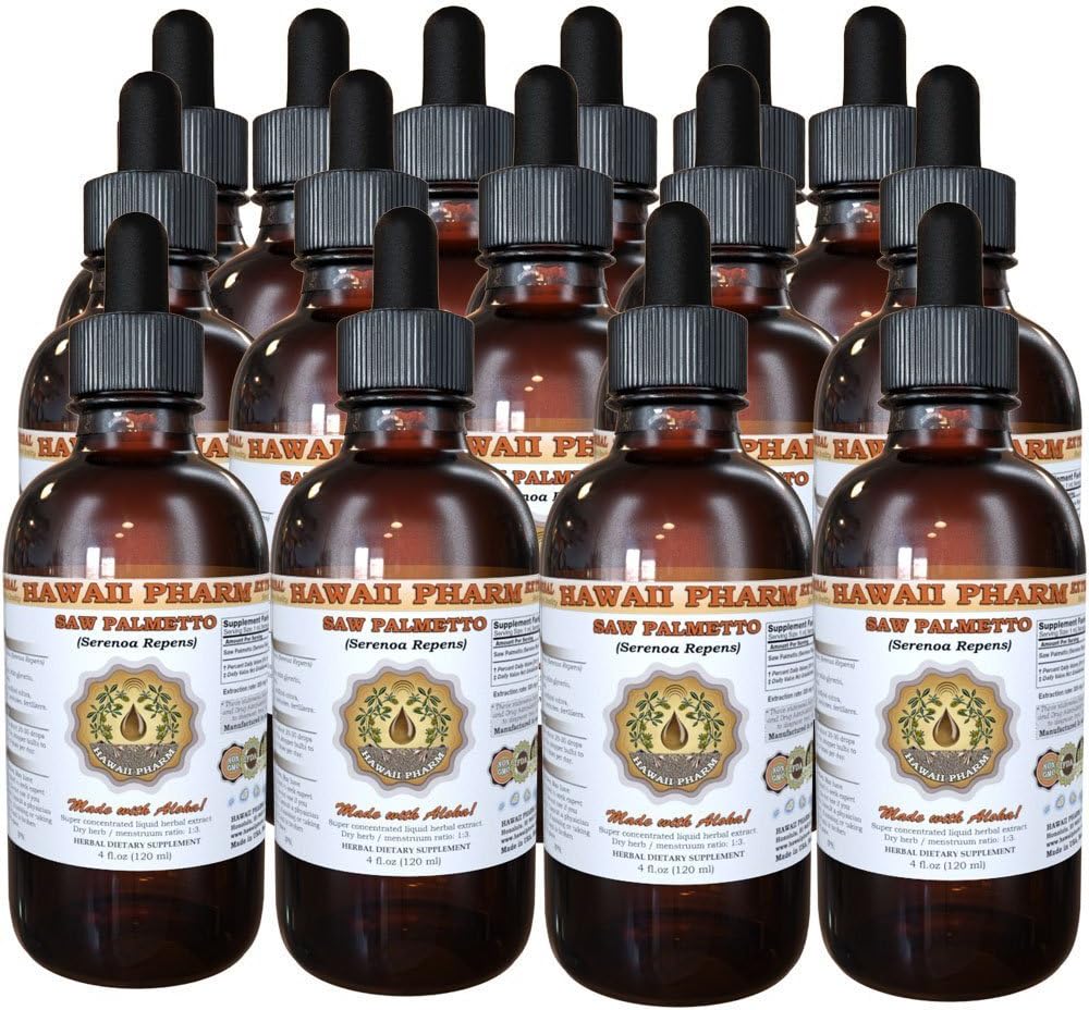 Saw Palmetto Liquid Extract, Organic Saw Palmetto (Serenoa Repens) Tinktur, Herbal Supplement, Hawaii Pharm, Made in USA, 15x4 fl.oz