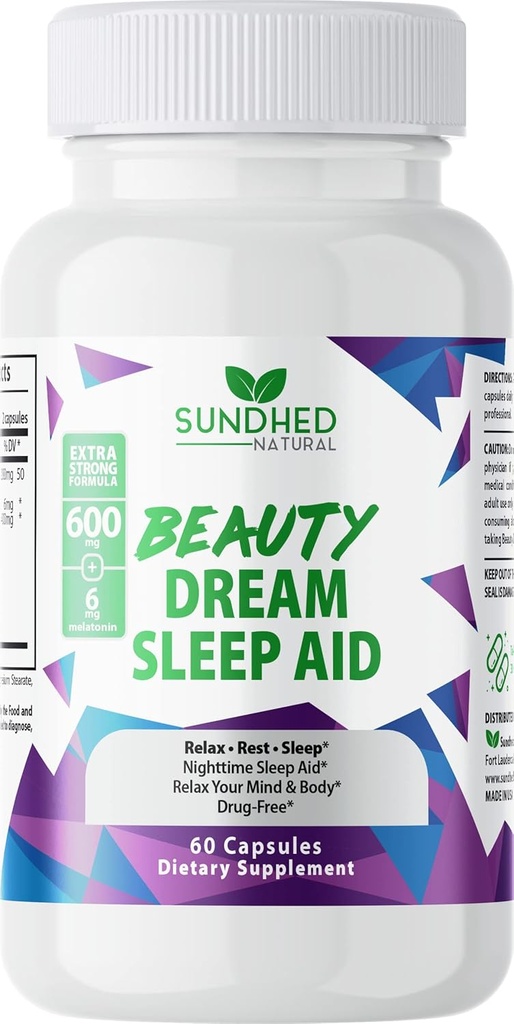 Sleep Aid Beauty Dream Sleep Aid är en icke-vana som bildar sömnformel med Melatonin och Valerian Root, Sleep Amazing och Wake Up Refresh, Få en naturlig sömn, gjord i USA