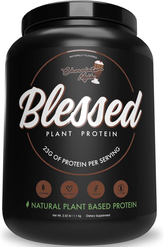 Välsignad Vegan Protein Powder - Plant Based Protein Powder Meal Replacement Protein Shake, 23g Pea Protein Powder, Dairy Free, Gluten Free, Soy Free, No Sugar Added, 30 Servings (Chocolate Mylk)