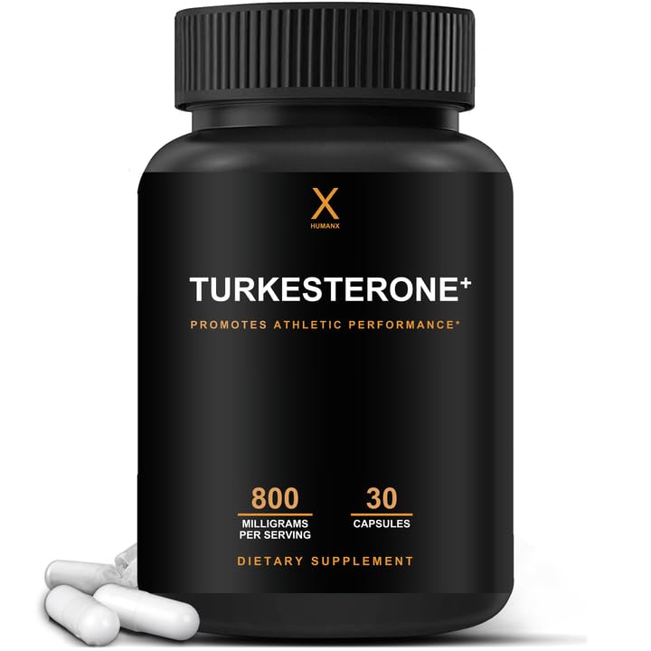 HUMANX Turkesterone + 800mg - USA Tredje part testad (liknande Ecdysterone) för muskelutveckling och dynamisk atletisk prestation - naturlig anabola - Non GMO, Vegan - Turkesterone Supplement
