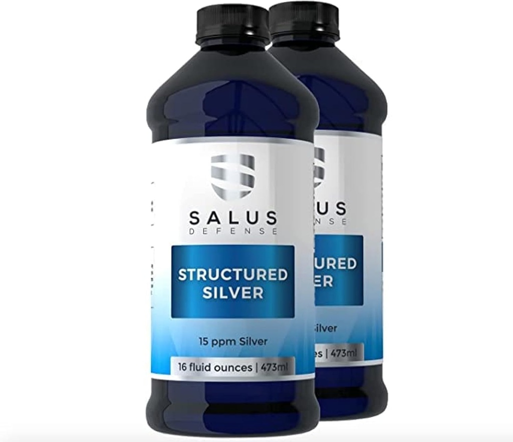 Strukturerad Silver Liquid - Daglig Immun Support Tillägg med 15 ppm Avancerad Strukturerad Silver Teknik - Allt Naturligt med Inga Tillsatser - 16 Ounce Bottle (2 Pack)