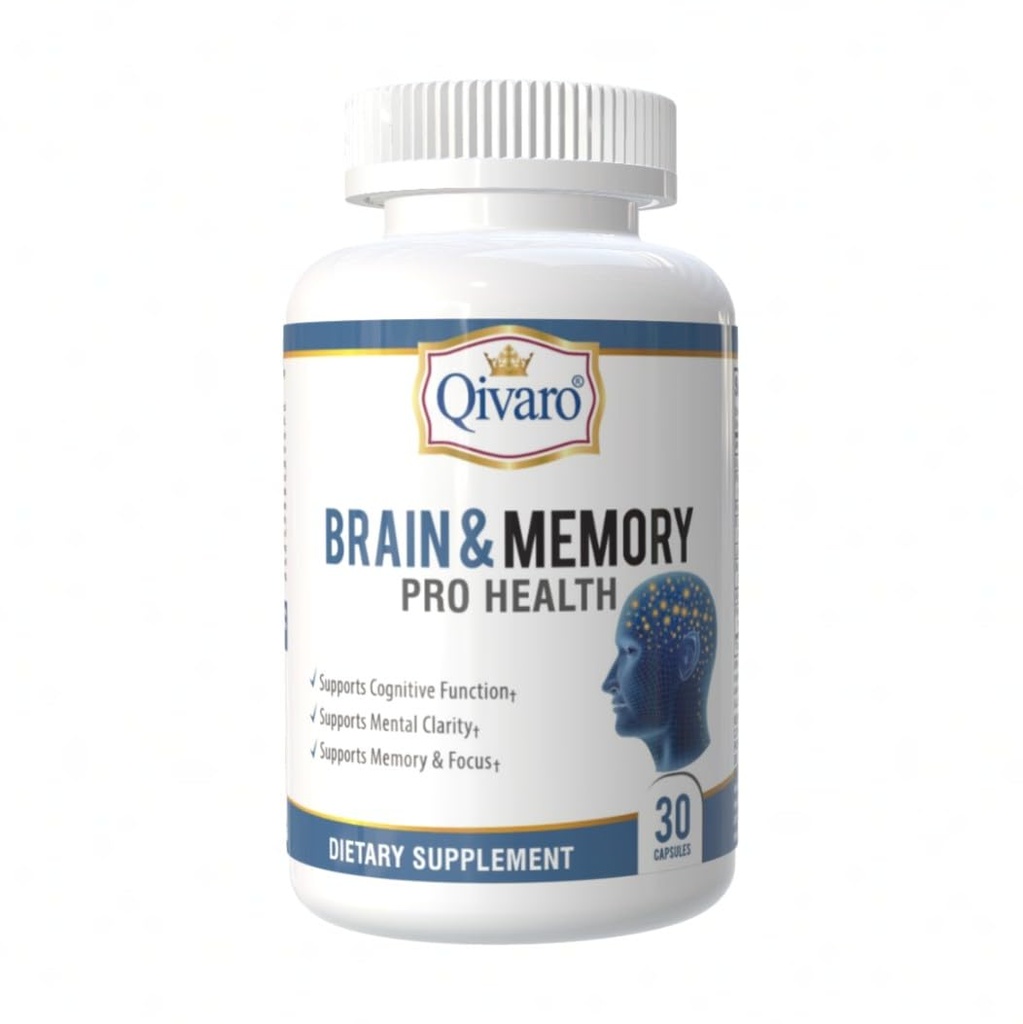 Brain & Memory Pro Health - Naturligt stöd för kognitiv funktion - Mind & Memory Supplement för hjärnhälsa - Vegan och icke-GMO - Made in USA - 30 kapslar