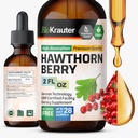 BIO KRAUTER® Hawthorne Berry Supplement - Pure Vegan Hawthorn Berry Liquid Drops 655 mg per Servering 2 Fl.Oz 28 dagar av Supply - Används för Total Support & Daily Wellness - Alkohol & Sugar Free