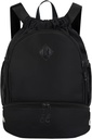 Drawstring Backpack Gym ryggsäck med skor kompartment för män kvinnor sträng sportväska med våt ficka Cinch Swim Beach Bag, svart (patent väntan)
