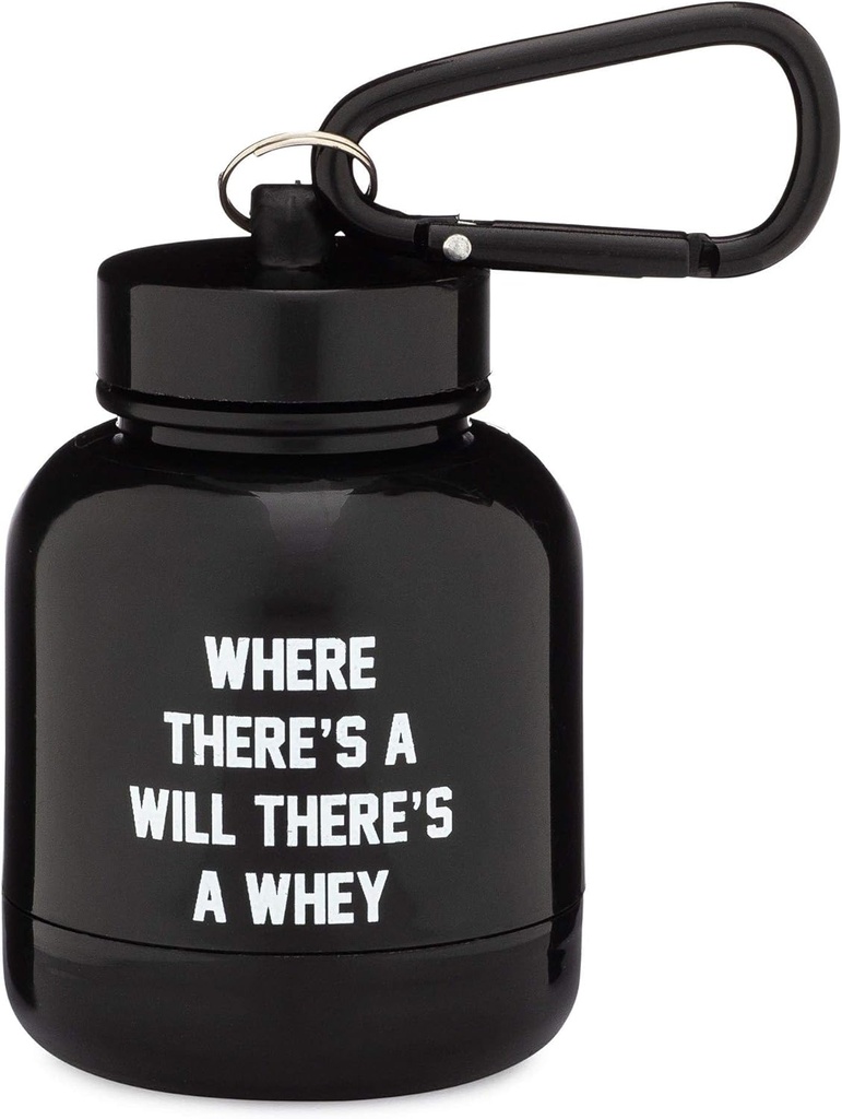 OnMyWhey - Protein Powder & Supplement Funnel Keychain, Portable To-Go Container för gym, träning, fitness och resor - TSA Godkänd, där det finns en vilja Det finns en Whey