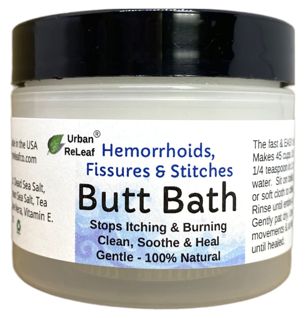 Urban ReLeaf Butt Bath! Hemorrojder, Fissures & Stitches. Hjälper klåda och bränna. Ren, lugn och lugn. Easy Sitz Bath! Snabb lättnad! Gentle Sea Salt Soak. Gentle, effektiv, 100% naturlig