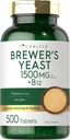 Carlyle Brewers Yeast tabletter med vitamin B12 | 1500mg | 500 greve | Non-GMO & Vegetarian Supplement