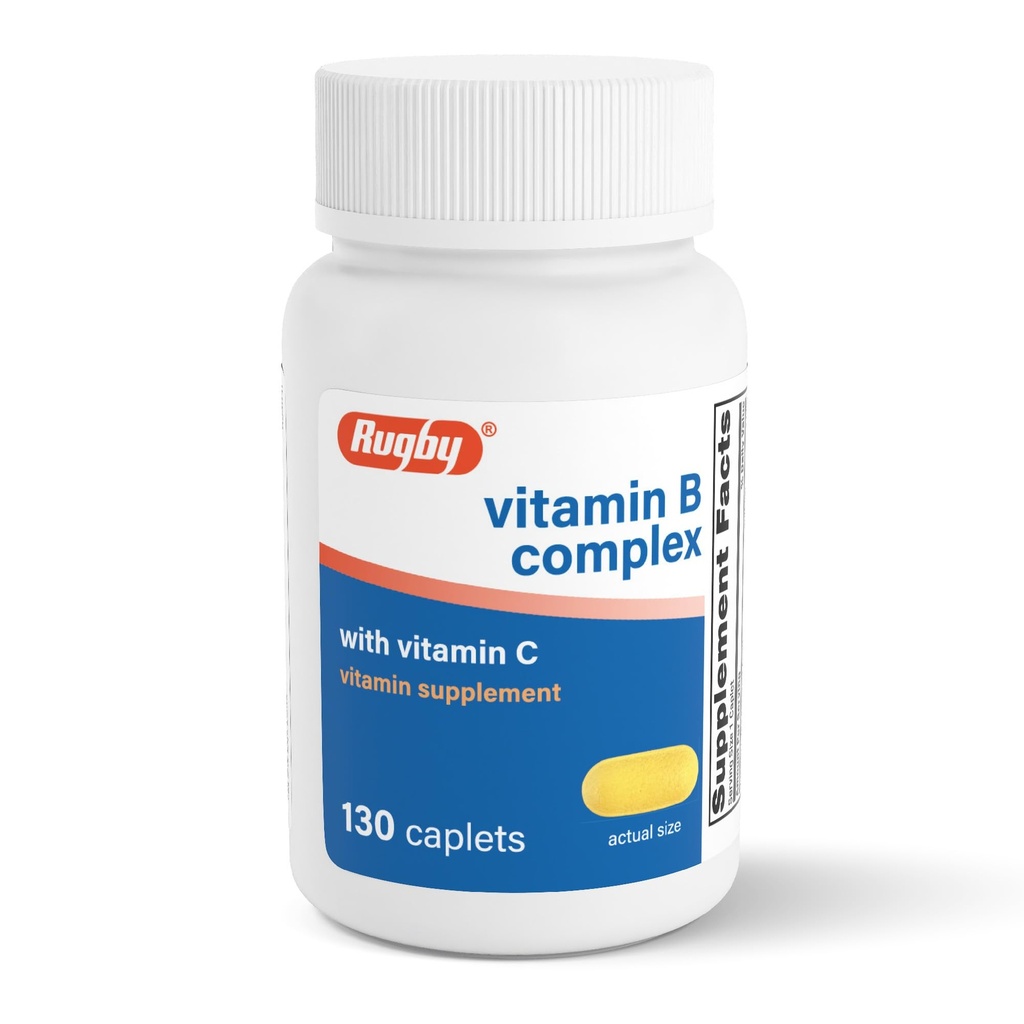 Rugby Vitamin B-komplex med vitamin C - Glutenfri B-komplex vitaminer för energi, metabolism, nerv och immunstöd, 130 kappslar