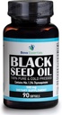 HalalEveryDay Organic Black Seed Oil - USDA Certified Cold Pressed Glass Flaska Över 1,5% Thymoquinone 3X Styrka Turkisk Svart Kumin Nigella Sativa Non-GMO 100% Pure Blackseed Oil (Capsules)