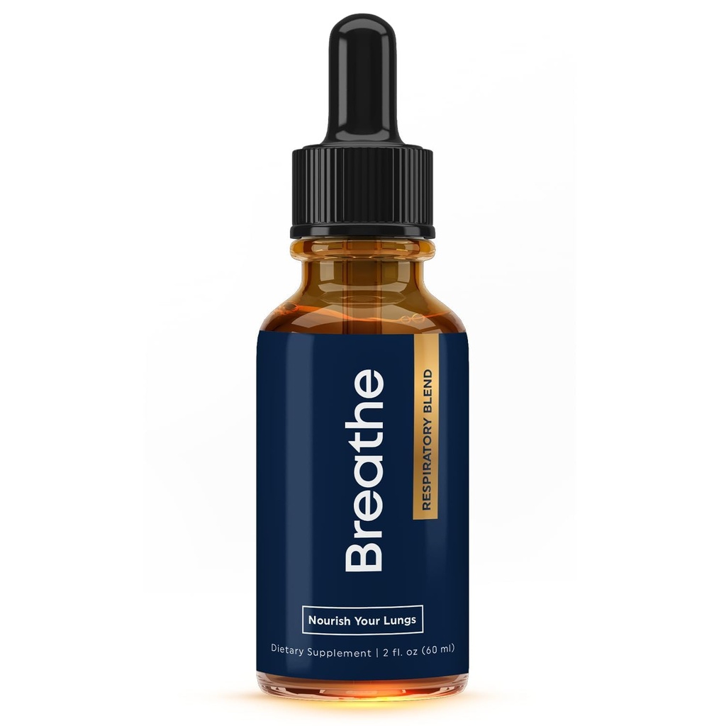 BREATHE 8-IN-1 Mullein Drops för Lungs & Airways 2 fl.oz. - Peppermint, Thyme, & Mullein Leaf Extract - Lung Detox för rökare - Bryt upp Mucus & Breathe Clear-GMO-Free & Made i USA-2 månader leverans