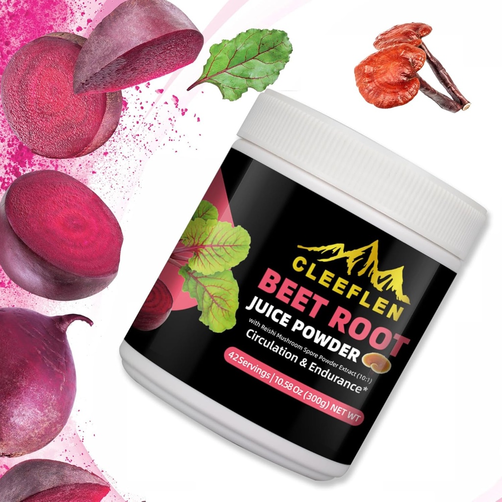 Generisk CLEEFLEN Organic Beetroot Powder: Sugar-fri, mycket koncentrerad tillägg idealisk för bodybuilding, cirkulation och uthållighet, packad med superfood fördelar