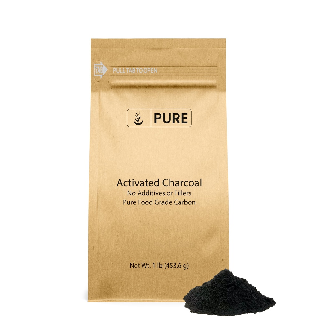Rena ursprungliga ingredienser aktiverade kol (1lb) aktiverad kol, Vegan, icke-GMO