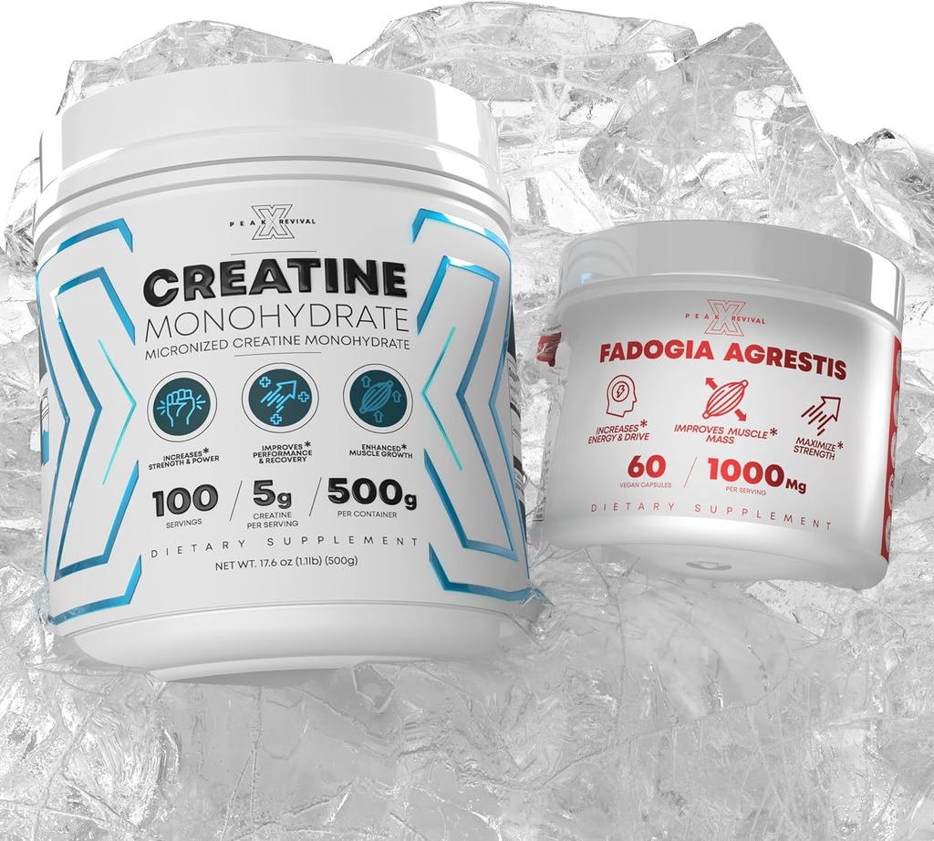 Prestanda Micronized Creatine Monohydrate Powder Supplement + Fadogia Agrestis Gluten Free, Non-GMO, Vegan
