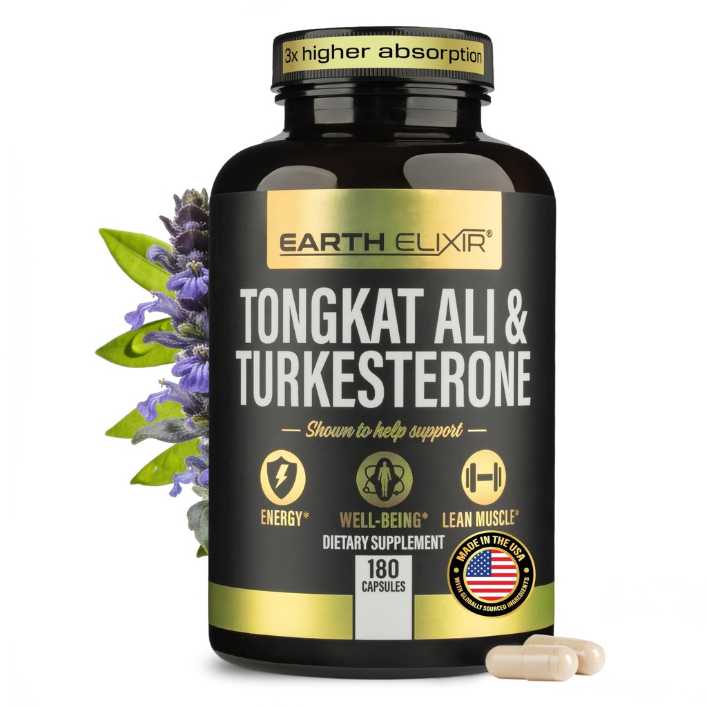Turkesteron Tongkat Ali för män och kvinnor - 2-i-1 Natural Testosteron Support för energi och fitness - High Potency Turkesterone Supplement för män med Tongkat Ali - ren icke-GMO Formel