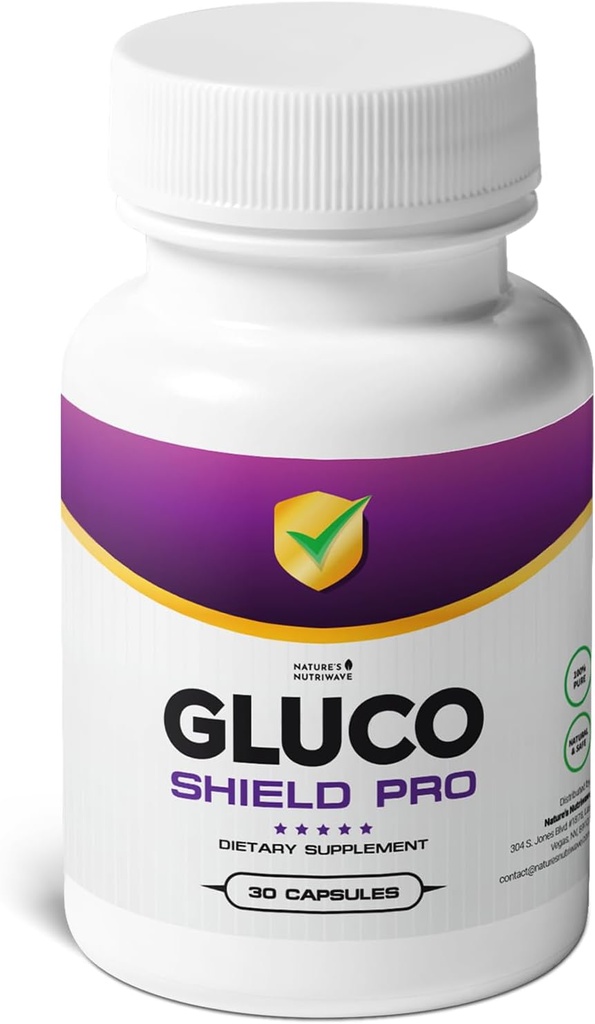 GlucoShield Pro - Naturligt tillskott med vitamin B1, B2, B6, Magnesium, Zink & Calcium | Icke-GMO, Stimulant-Free, Easy-to-Take | Tillverkad i USA, GMP-Certified | 30 kapslar, 1 månads leverans