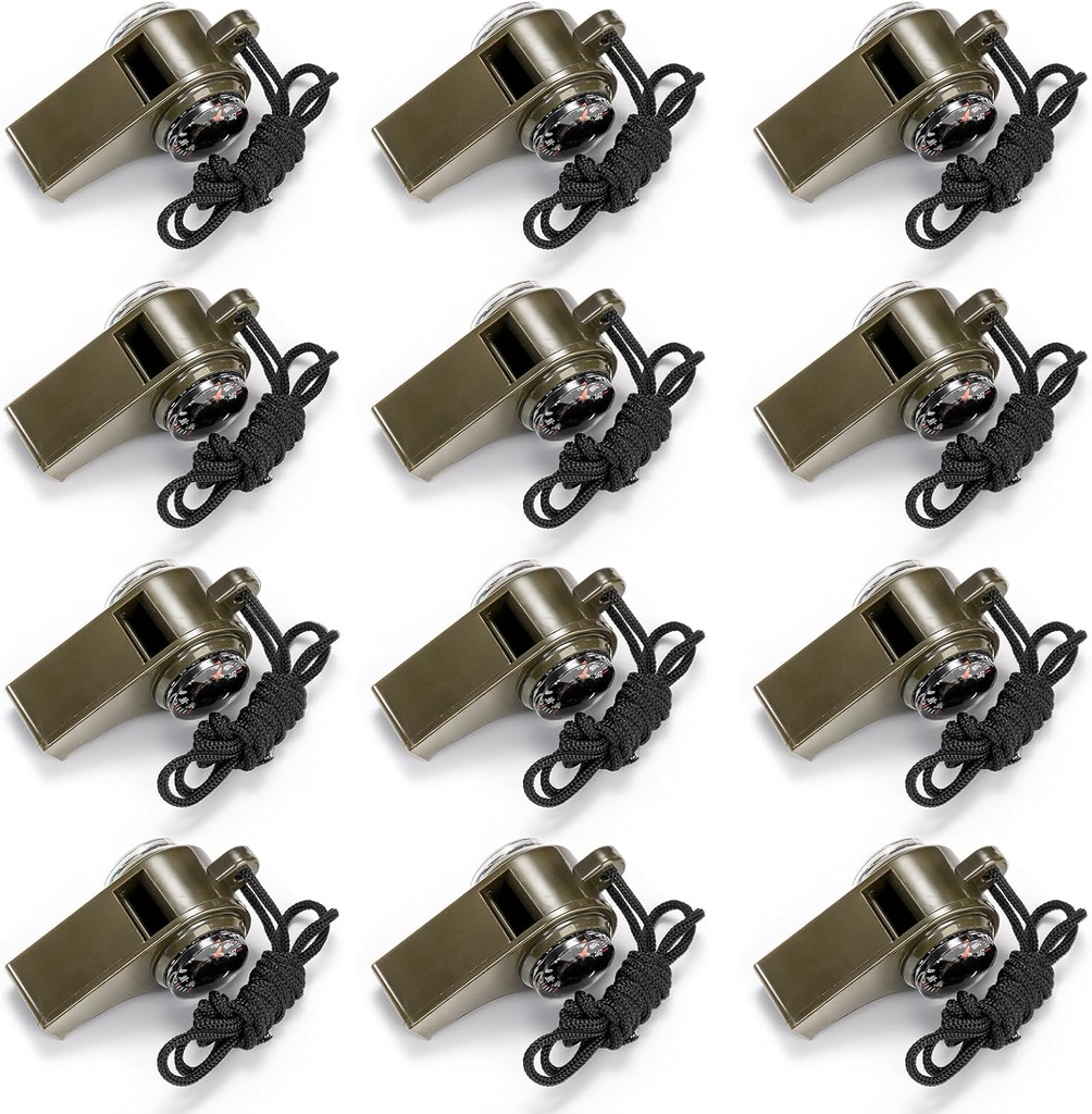 Kingrol 12 Pack Safety Whistles for Adults, Loud Emergency Whistles med Lanyard för båt, vandring, camping och klättring