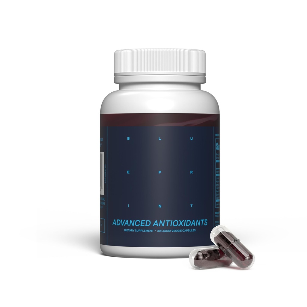 Blueprint Bryan Johnson Advanced Antioxidant Supplement - Lutein, Zeaxanthin, Lycopene, Vitamin K1, K2 - Vegan Capsules for Vision, Bone & Heart Support - Uppdaterad formel av väsentliga Softgels