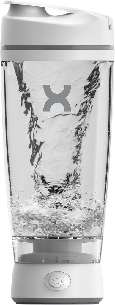 Promixx Original Shaker Bottle - batteridriven för Smooth Protein Shakes - BPA Free, 20oz Cup (vit)