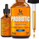 Flytande probiotika för hundar och katter - 6 miljarder CFU Pet Digestive Support - Dog Probiotics med enzymer - Cat Probiotic Supplement - 2-oz Bottle