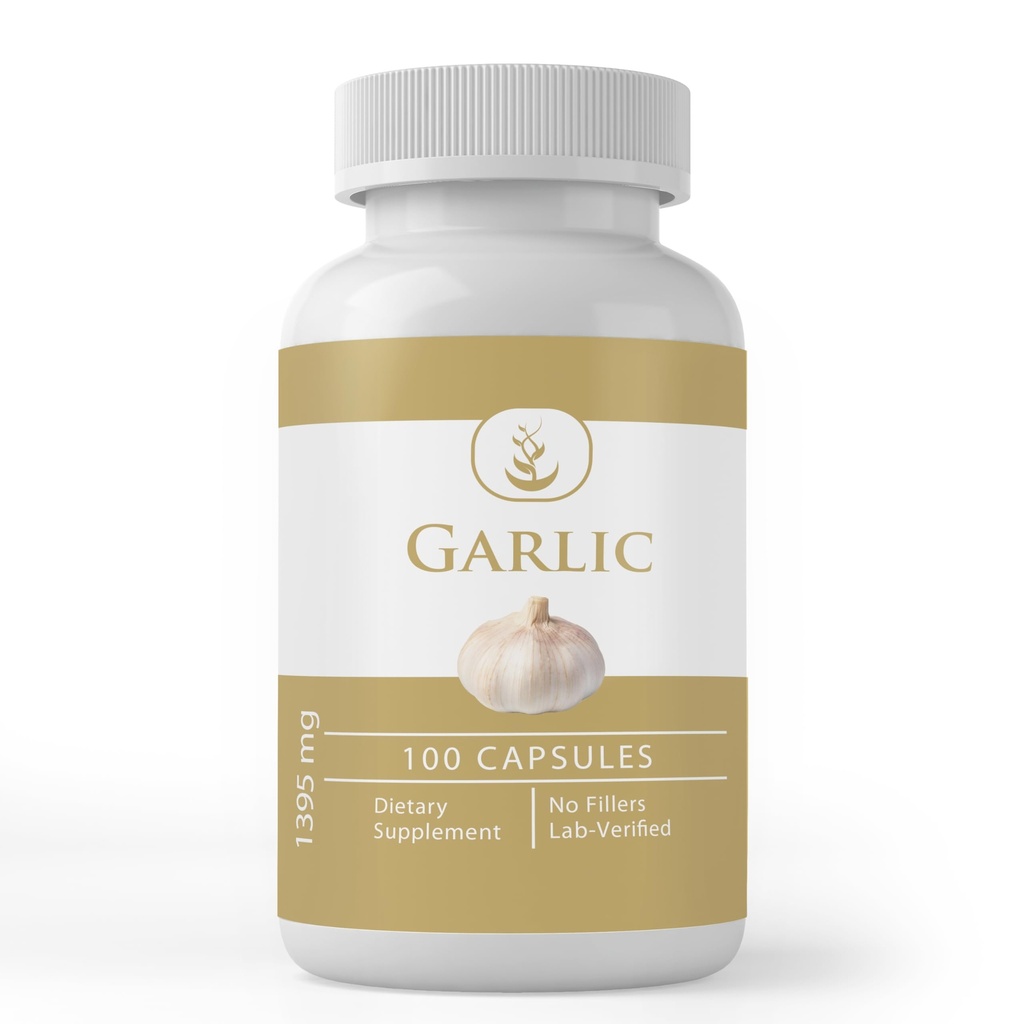 Rena ursprungliga ingredienser vitlök kapslar, (100 kapslar) Alltid rena, inga tillsatser eller fillers, Lab Verified