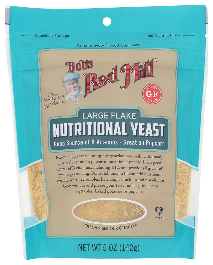 Bobs Red Mill Nutritional Yeast, 5oz (Pack of 4) - Vegan, Paleo Friendly, Kosher