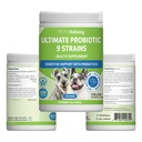 Pet Wellbeing Ultimate Probiotic 9 Strains for Dogs & Cats - Stöder Gut Microbiome och Digestion, Immune System Care, Urinary Tract Health, FOS, 2,5 miljarder CFU - 11,29 oz (320 g) Powder