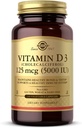 Solgar Vitamin D3 (Cholecalciferol) 125 mcg (5000 IE), 240 vegetabiliska kapslar - Hjälper till att upprätthålla hälsosamma ben och tänder - Immunsystemsupport - icke-GMO, Glutenfri - 240 Totalt portioner