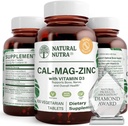 Natural Nutra Calcium Magnesium Zink Supplement med vitamin D3 för benstyrka, hjälper till att förbättra muskelstyrka, fri från hälsa och sockerfri, väsentlig mineralkomplex 100 greve (Pack of 3)
