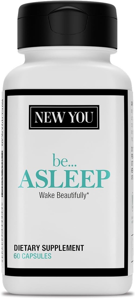 NEW YOU be…Asleep. Sleep Supplement with 5 Key Ingredients: Melatonin, L-Theanine, Chamomile, Magnesium & Vitamin B6. be Asleep Faster & Stay Asleep Longer (60 Vegan Capsules, 30-Servings)