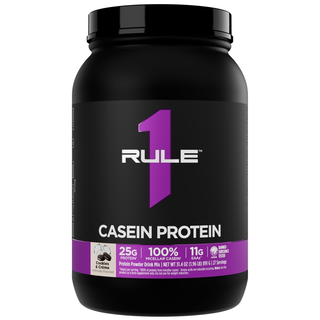 Regel 1 Casein Protein - 25g Protein och 11g EAA Per Serving från långsam frisättning Micellar Casein för övernattning och hållbar leverans mellan måltider (2 pund *, Cookies & Crème)