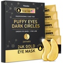 Under Eye Patches (24 Pairs) - 24K Gold Eye Masks berikade med riklig Collagen | Minska mörka cirklar och puffiness | Anti-Aging, Smooth Fine Line, Nourish Skin - Gåvor för kvinnor hudvård
