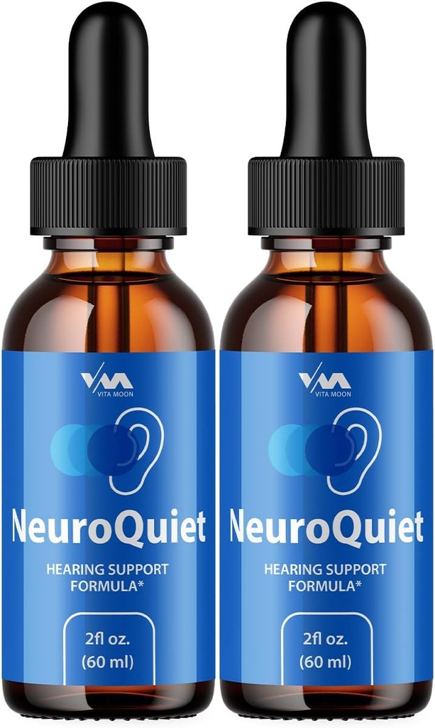 (2 Pack) NeuroQuiet Drops - Neuro Quiet Advanced Formula Hearing Support, kognitiv hälsa och övergripande Wellness, 2 månaders leverans