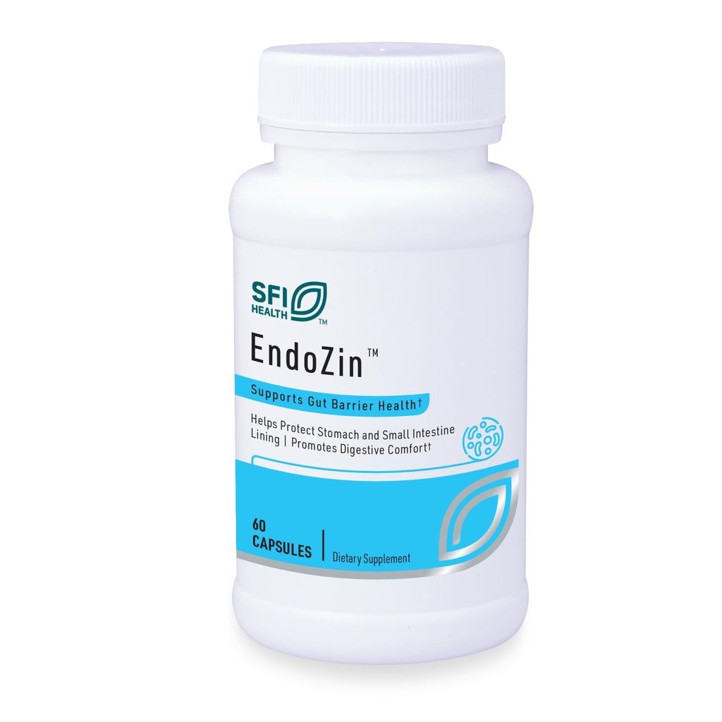 SFI Health Klaire Labs Endozin - Zink Carnosine Komplex med L-Glutamin för att stödja intensiv barriärfunktion, Hypoallergen (60 kapslar)